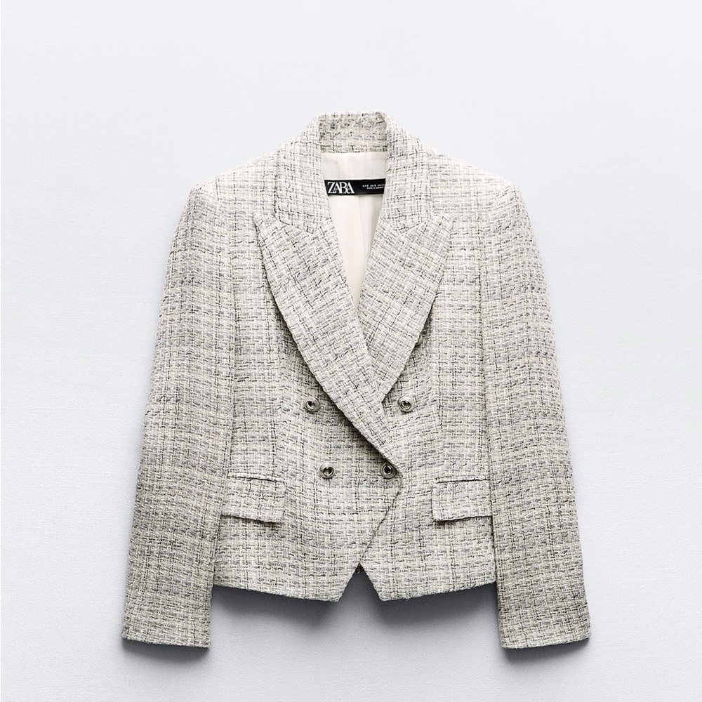 Zara Textured Gray Blazer